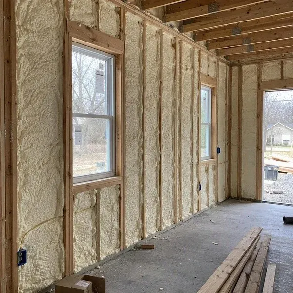 House addition with spray foam insulated exterior walls
